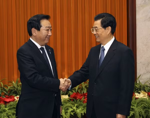 Ông Yoshihiko Noda gặp gỡ ông Hồ Cẩm Đào.