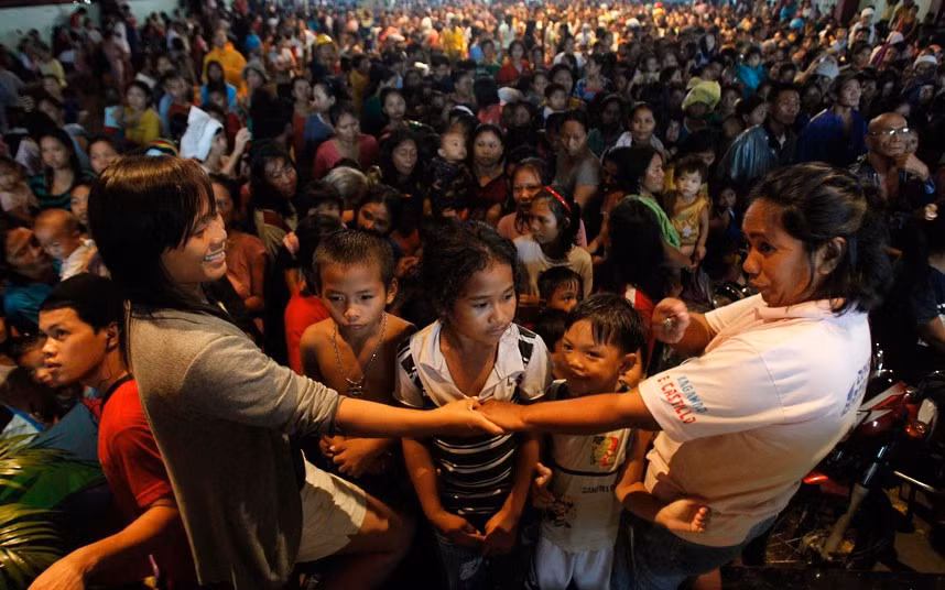 Nơi sơ tán của người dân Manila.