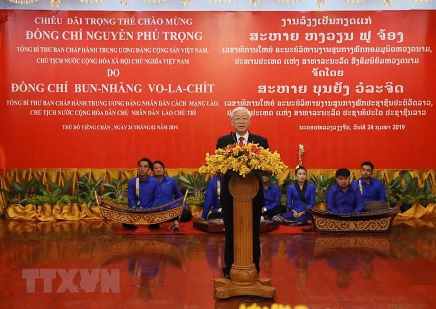 Tổng Bí thư, Chủ tịch nước Nguyễn Phú Trọng phát biểu đáp từ. ảnh: TTXVN. Tổng Bí thư, Chủ tịch nước Nguyễn Phú Trọng phát biểu đáp từ. ảnh: TTXVN.