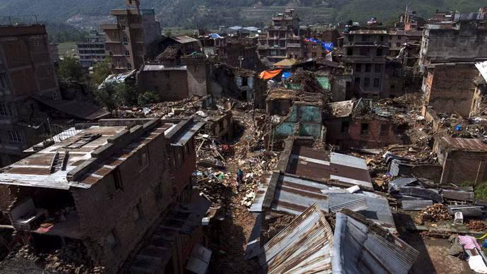 Cảnh tan hoang ở Nepal sau trận động đất ngày 25/4. Cảnh tan hoang ở Nepal sau trận động đất ngày 25/4.