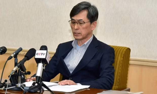 Ông Kim Kuk-gi trong cuộc họp báo tại Bình Nhưỡng. Ảnh: KCNA / Reuters Ông Kim Kuk-gi trong cuộc họp báo tại Bình Nhưỡng. Ảnh: KCNA / Reuters