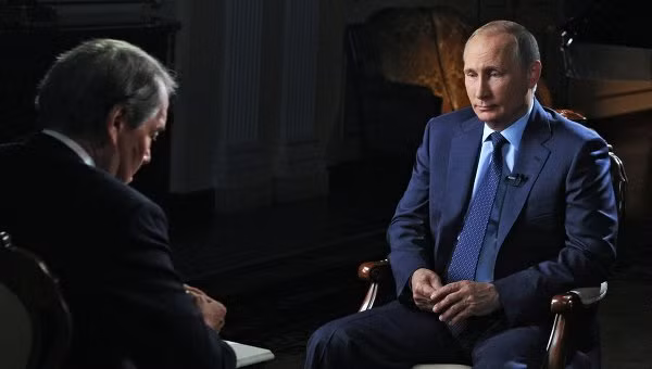Tổng thống Nga Vladimir Putin trả lời phỏng vấn truyền thông Mỹ. Ảnh Rian. Tổng thống Nga Vladimir Putin trả lời phỏng vấn truyền thông Mỹ. Ảnh Rian.