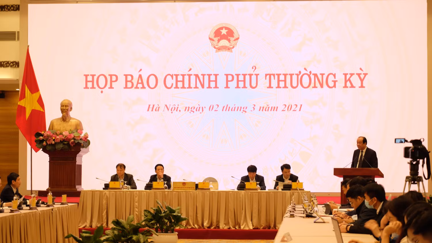 Toàn cảnh buổi họp báo. Ảnh: LC Toàn cảnh buổi họp báo. Ảnh: LC