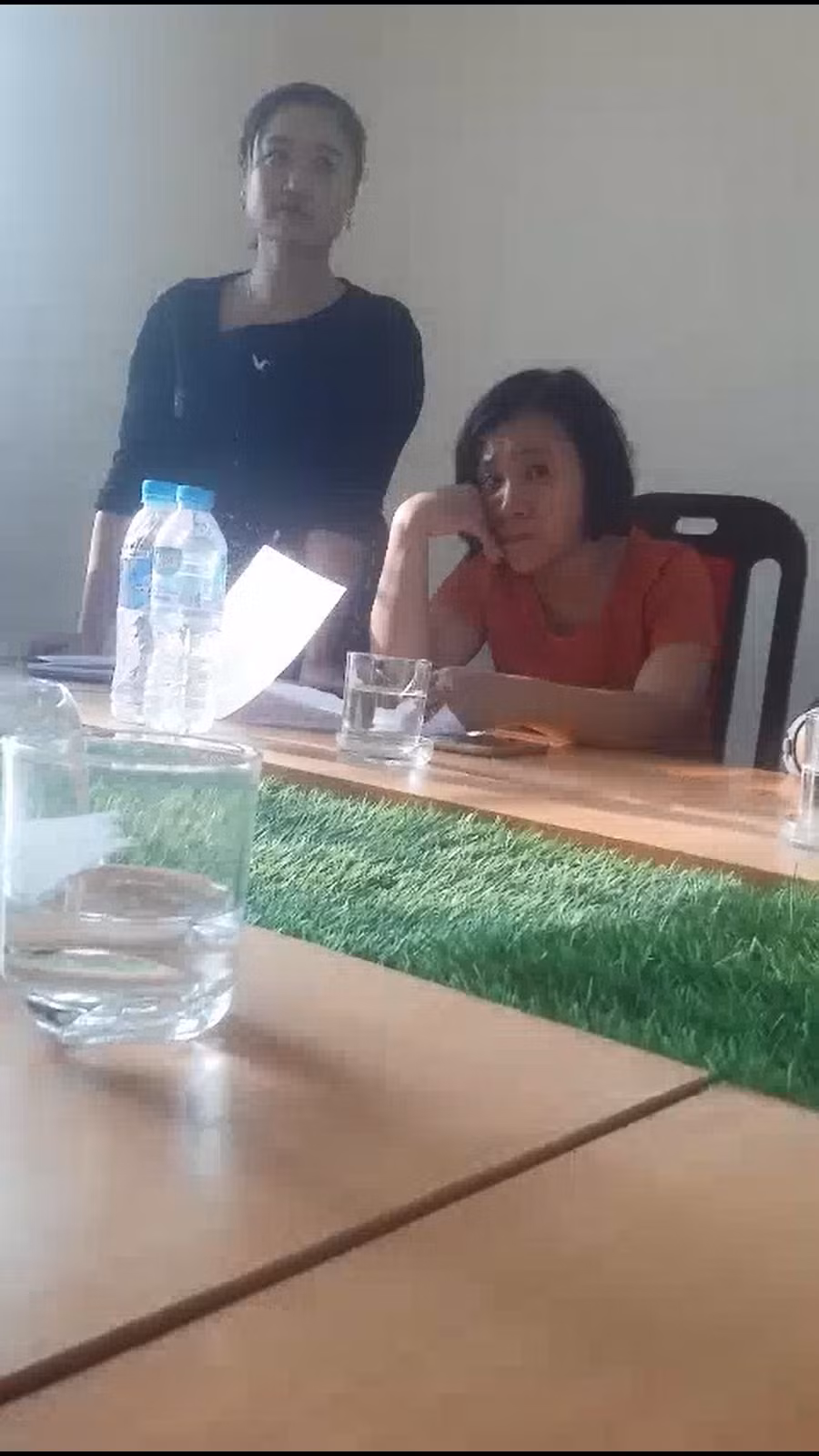 Bà Lâm Thị Hồng Nhung (người đứng) trong cuộc họp ngày 6/11 (Ảnh: LC)