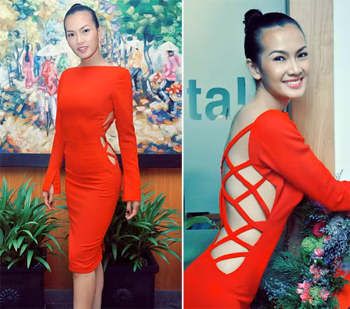 Anh Thư nóng bỏng trong chiếc váy đỏ với khoảng hở lưng táo bạo. Anh Thư nóng bỏng trong chiếc váy đỏ với khoảng hở lưng táo bạo.