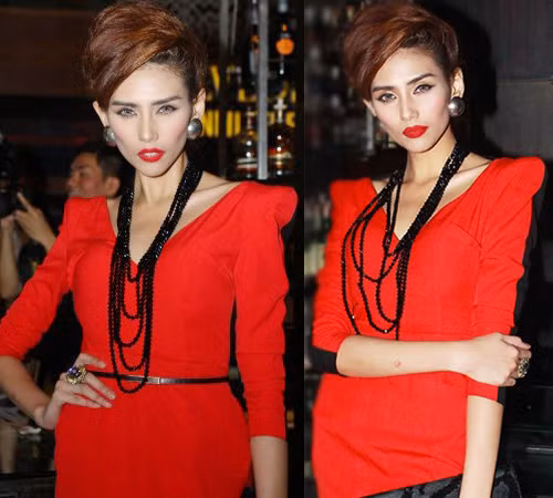 Võ Hoàng Yến gầy gò và "hung tợn". Xem thêm:Thiên sứ 9X: Ánh mắt đẹp tựa Phương Tư Doanh trong "Xóm vắng"