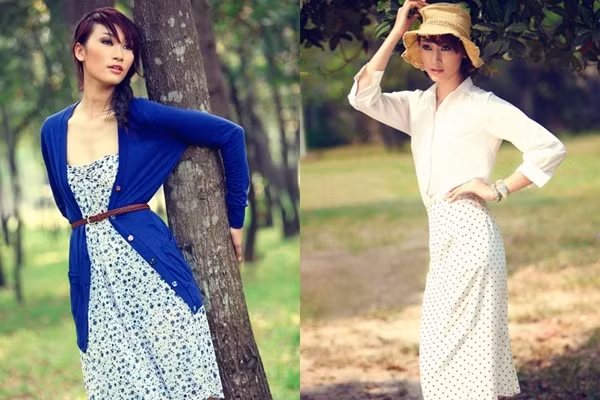 Khiếu Thị Huyền Trang với vòng 1 phẳng lì đúng chất người mẫu.
