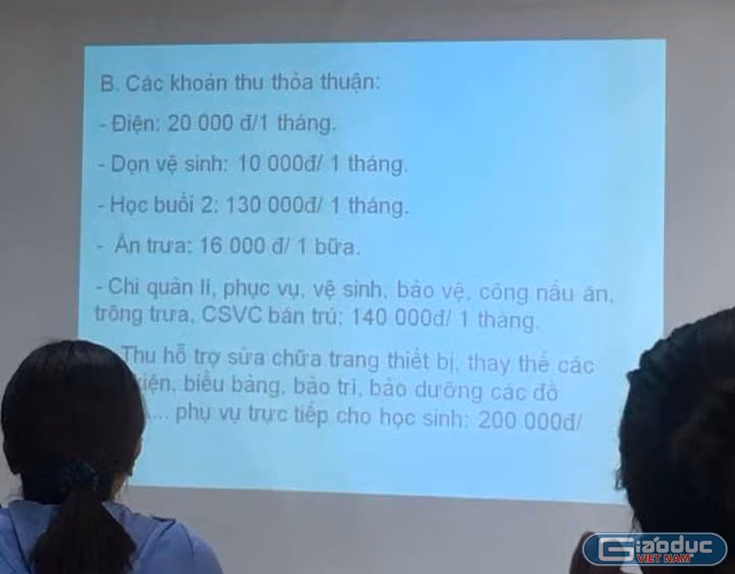 Một số khoản thu tại Trường Tiểu học Châu Khê 1 (Từ Sơn, Bắc Ninh) khiến phụ huynh chưa hài lòng. Ảnh: giaoduc.net.vn