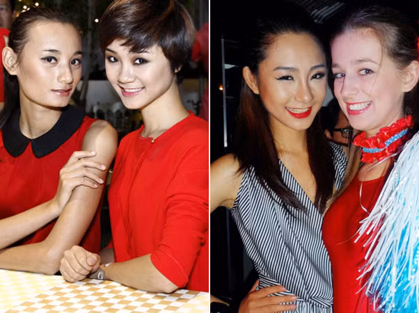 Sau khi chỉnh sửa (hình phải), mũi của Trà My có dài hơn, nhưng có vẻ như chóp mũi to và dài quá cỡ so với gương mặt