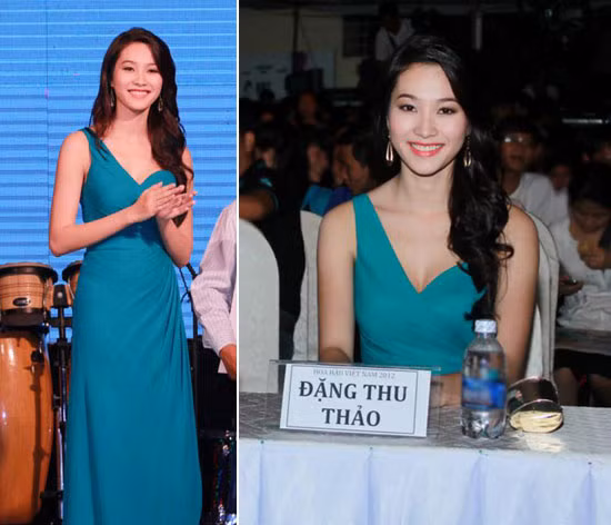 Màu xanh là gam màu yêu thích của Đặng Thu Thảo bởi cô biết mình thực sự xinh đẹp nhất với trang phục màu này