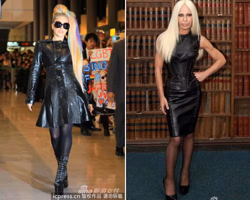 Lady Gaga và nhà thiết kế Donatella Versace.