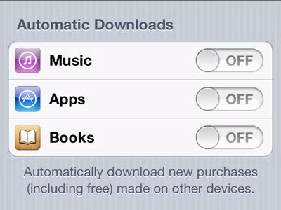 Tự động download ứng dụng mới trực tiếp trên iPhone: Một tính năng hữu ích cho những ai sở hữu cùng lúc nhiều thiết bị của Apple. Bạn có thể cài đặt để các ứng dụng và nhạc số có thể tự động download về tất cả các thiết bị đó. Chọn Setting, kéo xuống giữa trang chọn Store, sau đó chuyển chế độ ON/OFF tại mục Automatic Download đối với Nhạc số, ứng dụng hay Ebook tùy theo sở thích của bạn. Tự động download ứng dụng mới trực tiếp trên iPhone: Một tính năng hữu ích cho những ai sở hữu cùng lúc nhiều thiết bị của Apple. Bạn có thể cài đặt để các ứng dụng và nhạc số có thể tự động download về tất cả các thiết bị đó. Chọn Setting, kéo xuống giữa trang chọn Store, sau đó chuyển chế độ ON/OFF tại mục Automatic Download đối với Nhạc số, ứng dụng hay Ebook tùy theo sở thích của bạn.