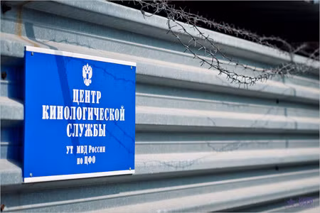 Biển hiệu của Trung tâm đào tạo chó nghiệp vụ thuộc cảnh sát giao thông, Bộ nội vụ Nga. Biển hiệu của Trung tâm đào tạo chó nghiệp vụ thuộc cảnh sát giao thông, Bộ nội vụ Nga.