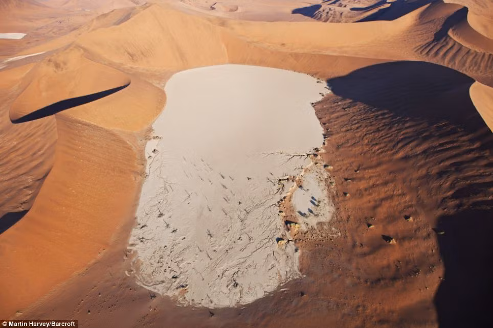 Chảo muối ở sa mạc Namib, Namibia. Chảo muối ở sa mạc Namib, Namibia.