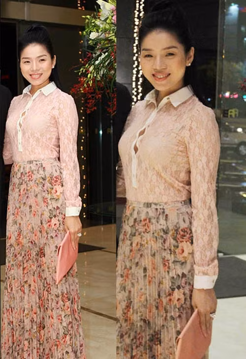 Ngọc Quyên mặt thì trắng bóc còn cổ thì ngăm đen.