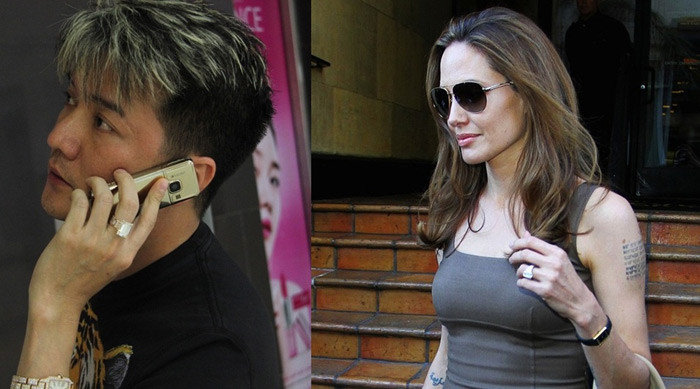 Ngày 13.4 vừa qua, minh tinh Brad Pitt đã tặng cho người vợ sắp cưới của mình, minh tinh Angenlina Jolie chiếc nhẫn nạm kim cương, có khối lượng khoảng 16 carat, xem như món quà đính hôn. Theo nhiều tờ báo tiếng Anh, chiếc nhẫn này được chính Brad Pitt vẽ kiểu và thời gian chế tác kéo dài gần 1 năm ròng. Cộng đồng mạng thế giới đang lan truyền hình ảnh chiếc nhẫn trị giá 500.000 USD này. Ngày 13.4 vừa qua, minh tinh Brad Pitt đã tặng cho người vợ sắp cưới của mình, minh tinh Angenlina Jolie chiếc nhẫn nạm kim cương, có khối lượng khoảng 16 carat, xem như món quà đính hôn. Theo nhiều tờ báo tiếng Anh, chiếc nhẫn này được chính Brad Pitt vẽ kiểu và thời gian chế tác kéo dài gần 1 năm ròng. Cộng đồng mạng thế giới đang lan truyền hình ảnh chiếc nhẫn trị giá 500.000 USD này.