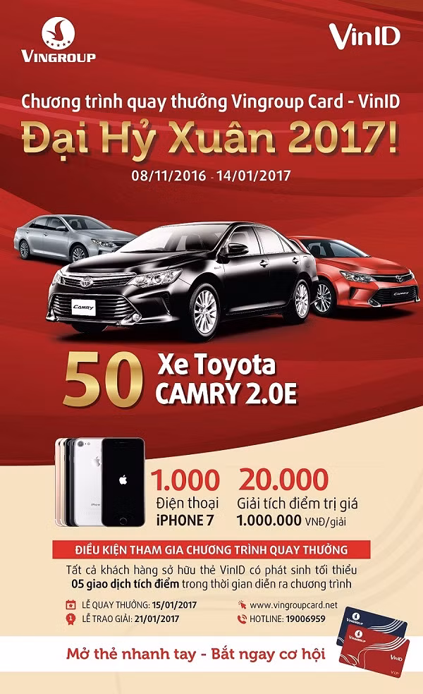 Chủ thẻ VinID và Vingroup Card sẽ có cơ hội trúng thưởng với tổng giá trị kỷ lục lên tới gần 100 tỷ.