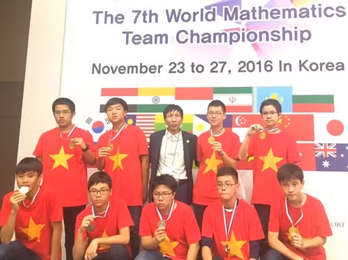 9 học sinh Trường THCS Giảng Võ (quận Ba Đình, Hà Nội) xuất sắc giành 6 Huy chương vàng, 3 Huy chương bạc. ảnh nhà trường cung cấp. Ảnh Nguyễn Hải