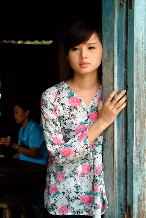 Tâm Tít rất ra dáng một cô gái nông thôn.