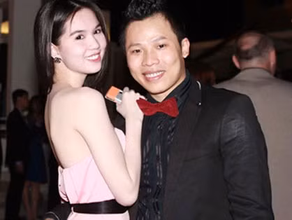 Vũ Khắc Tiệp cùng "gà cưng" Ngọc Trinh.