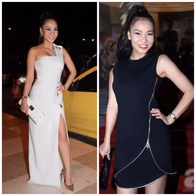 Cây đồ hiệu Thu Minh "trưng" trong chương trình The Voice (trái) có giá trị lên tới 1,4 tỷ đồng, cùng với cây đồ hiệu có giá trị hơn 800 triệu đồng của chị.