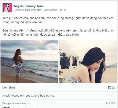 Angela Phương Trinh chia sẻ tâm sự sau lệnh cấm biểu diễn.