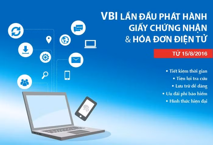 Với việc phát hành “Giấy chứng nhận bảo hiểm điện tử và hóa đơn điện tử”, VBI mong muốn mang đến cho khách hàng những trải nghiệm mới bằng công nghệ hiện đại và nâng cao chất lượng phục vụ.