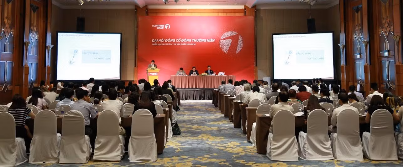 Toàn cảnh Đại hội đồng cổ đông thường niên năm 2016 của Maritime Bank.