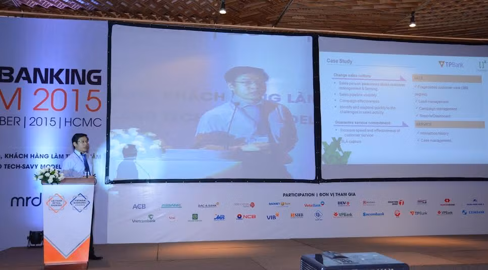 Ông Đinh Văn Chiến, Giám đốc Khối Ngân hàng Cá nhân TPBank phát biểu tại VRBF.