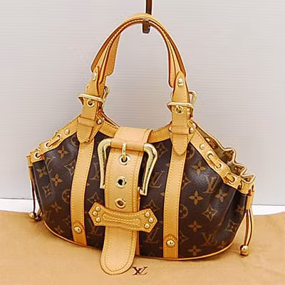 Túi Theda là một sản phẩm sản xuất có hạn của Louis Vuitton, được thiết kế theo hình con sò, chất liệu mềm với nhiều sợi dây rút.