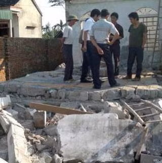 Hiện trường vụ sập tường nhà ngày 10/11
