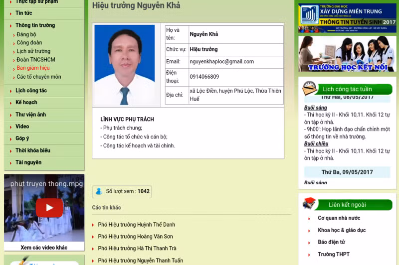 Trường trung học phổ thông An Lương Đông có đến bốn phó hiệu trưởng đang đương chức. Ảnh: TT Trường trung học phổ thông An Lương Đông có đến bốn phó hiệu trưởng đang đương chức. Ảnh: TT