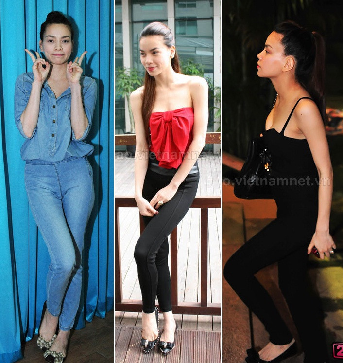 Điểm mạnh của Hồ Ngọc Hà là không ngần ngại diện các kiểu trang phục mới và trong mỗi khoảng thời gian sẽ luôn trung thành với một kiểu dáng nào đó. Xem thêm: Sao Việt diện short khoe chân dài miên man/Ngắm Sao Việt mặc cực đẹp và lạ/Sao Việt với váy vintage style