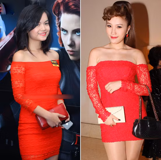 Những bộ đầm trễ quá nách như của Bảo Thy có thể mang lại vẻ sexy nhưng cũng rất dễ gây phản cảm vì phô quá nhiều da thịt. Xem thêm: Xu hường cổ Peter Pan/Xu hướng thời trang thế giới