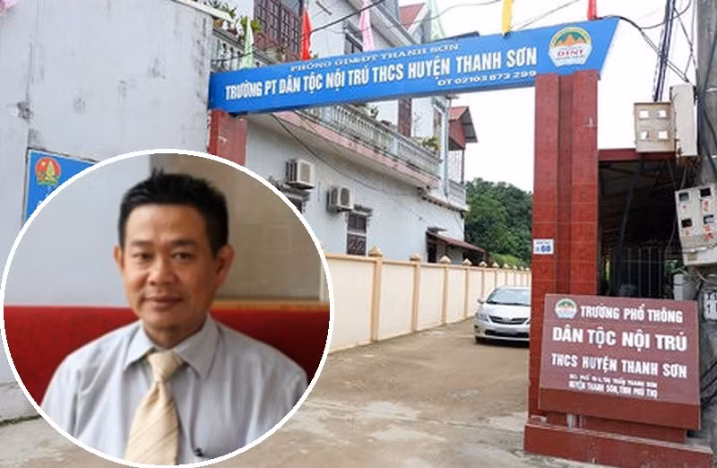 Trường Trung học phổ thông dân tộc nội trú Thanh Sơn và Luật sư Hồ Nguyên Lễ. (Ảnh: H.L) Trường Trung học phổ thông dân tộc nội trú Thanh Sơn và Luật sư Hồ Nguyên Lễ. (Ảnh: H.L)