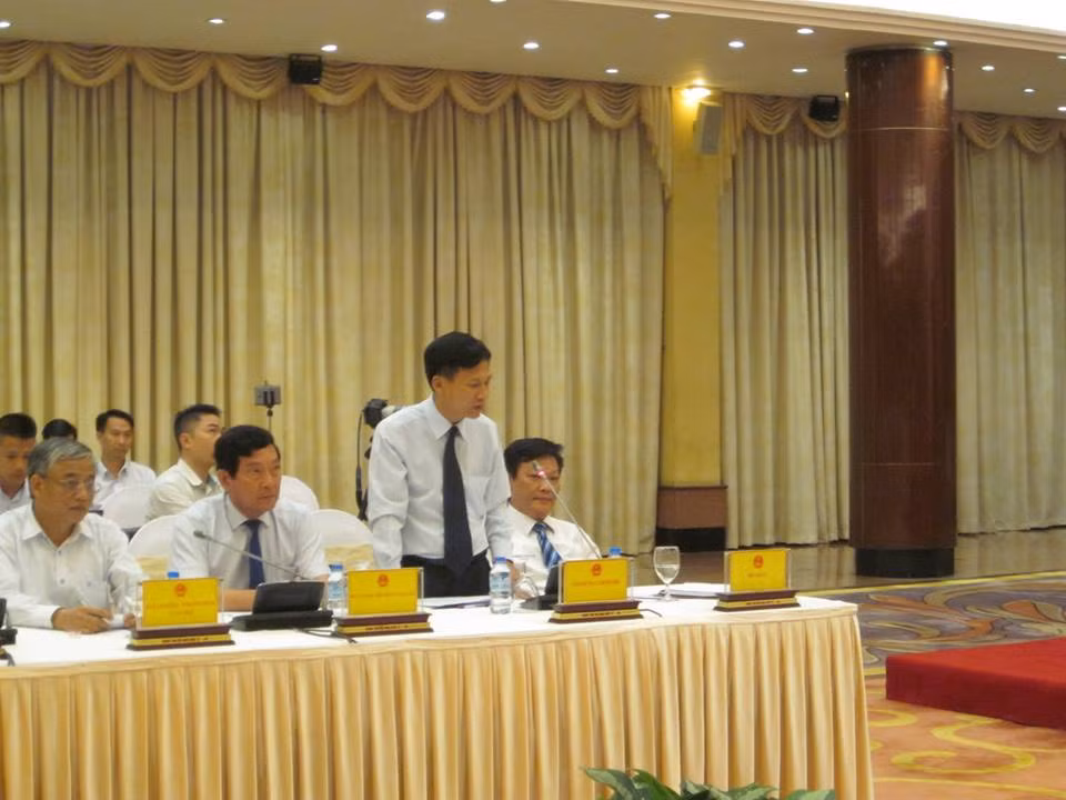 Ông Bùi Ngọc Lam - Phó Tổng Thanh tra Chính phủ trả lời báo chí (ảnh Trinh Phúc).