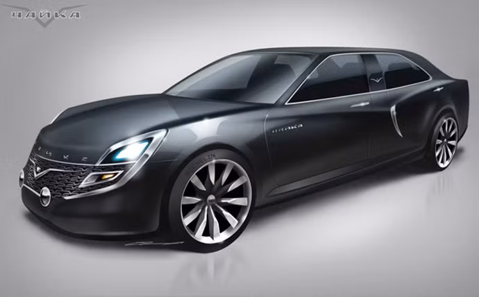 Thiết kế của Marcell Sebestyen. Mô hình chiếc limo kết hợp giữa truyền thống và hiện đại dựa trên chiếc GAZ-13 Chayka huyền thoại của Nga.