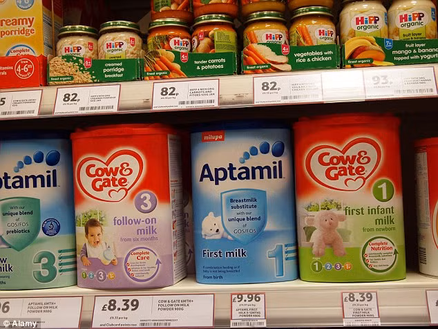 Các sản phẩm sữa bột dành cho trẻ sơ sinh và tập đi của Aptamil, Cow & Gate và Hipp tại Anh được tìm thấy có lượng nhôm cao gấp 100 lần trong sữa mẹ, gấp 3 lần trong nước máy. Các sản phẩm sữa bột dành cho trẻ sơ sinh và tập đi của Aptamil, Cow & Gate và Hipp tại Anh được tìm thấy có lượng nhôm cao gấp 100 lần trong sữa mẹ, gấp 3 lần trong nước máy.