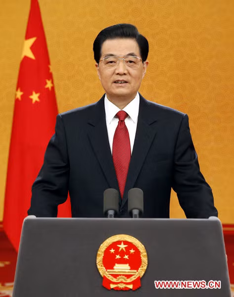 Chủ tịch Trung Quốc Hồ Cẩm Đào gửi thông điệp năm mới.