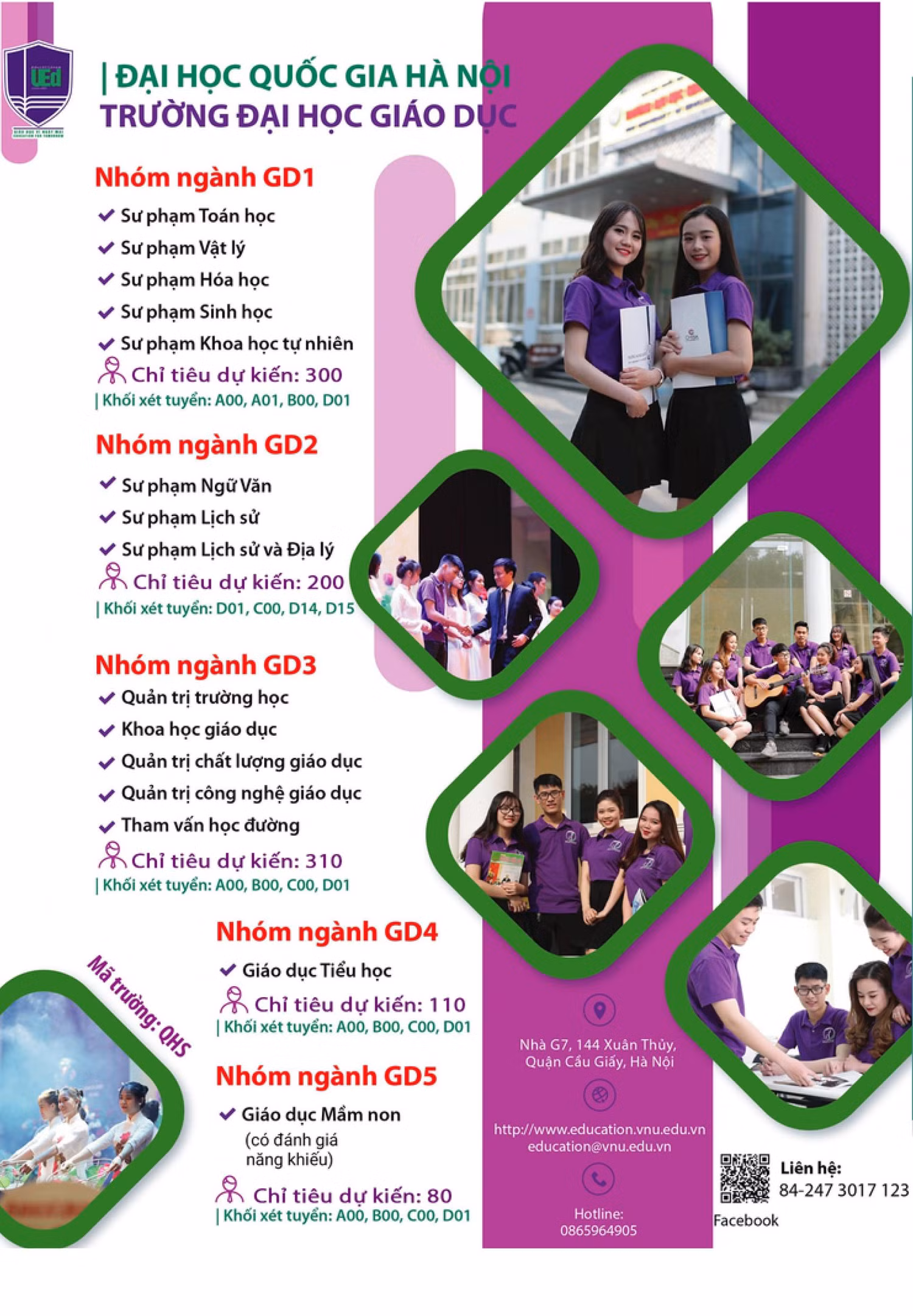 Infographic: 10 điểm nổi bật trong tuyển sinh tại Trường Đại học Giáo dục năm học 2022