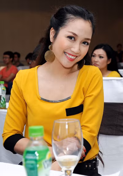 "Ốc" Thanh Vân tươi tắn tại họp báo ra mắt chương trình. Ảnh: Lý Võ Phú Hưng.