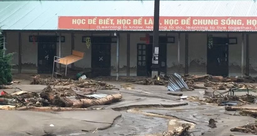 Trường học ở Mù Cang Chải bị thiệt hại nặng nề. Ảnh: Sở Giáo dục và Đào tạo yên Bái cung cấp Trường học ở Mù Cang Chải bị thiệt hại nặng nề. Ảnh: Sở Giáo dục và Đào tạo yên Bái cung cấp