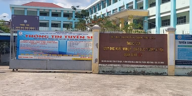 Trung tâm Giáo dục nghề nghiệp - Giáo dục thường xuyên Quận Bình Tân (ảnh minh họa: P.L) Trung tâm Giáo dục nghề nghiệp - Giáo dục thường xuyên Quận Bình Tân (ảnh minh họa: P.L)