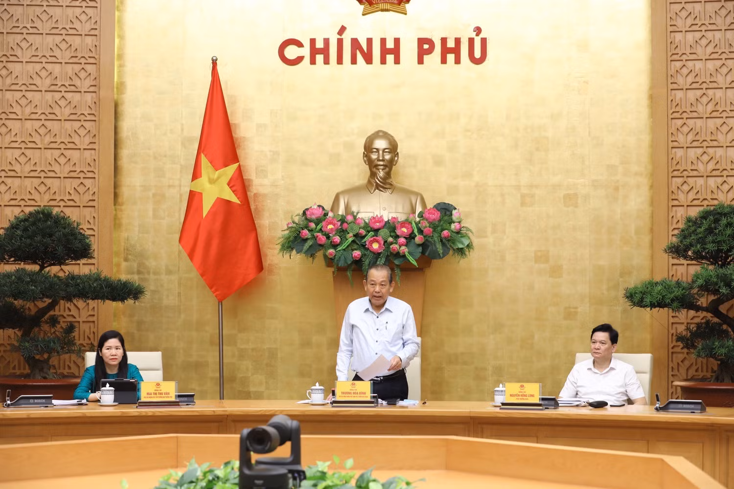 Phó Thủ tướng Trương Hòa Bình phát biểu. Ảnh: VGP