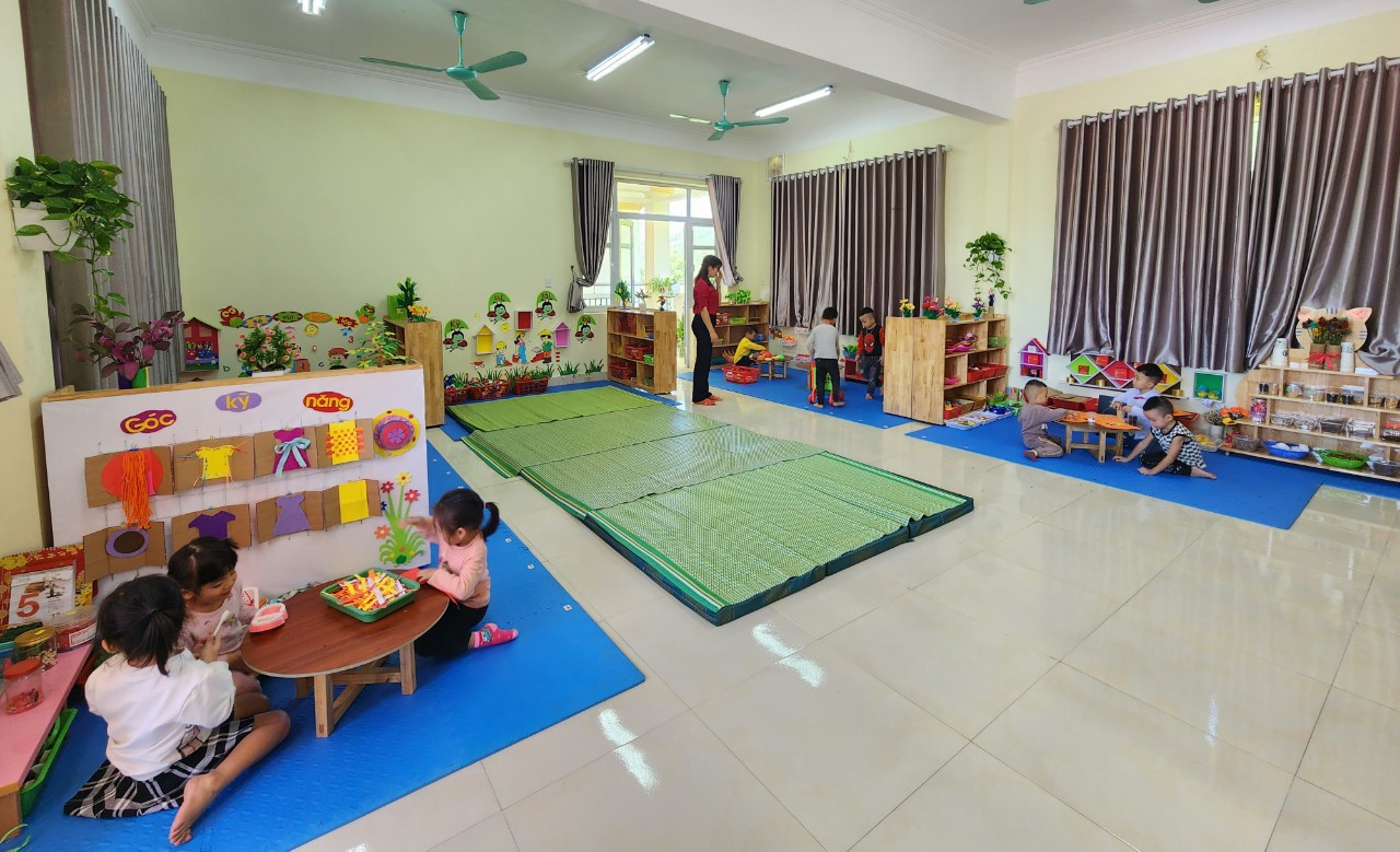 Phòng học của trường mầm non tại huyện Tiên Yên khang trang, sạch đẹp. (Ảnh: Phạm Linh)