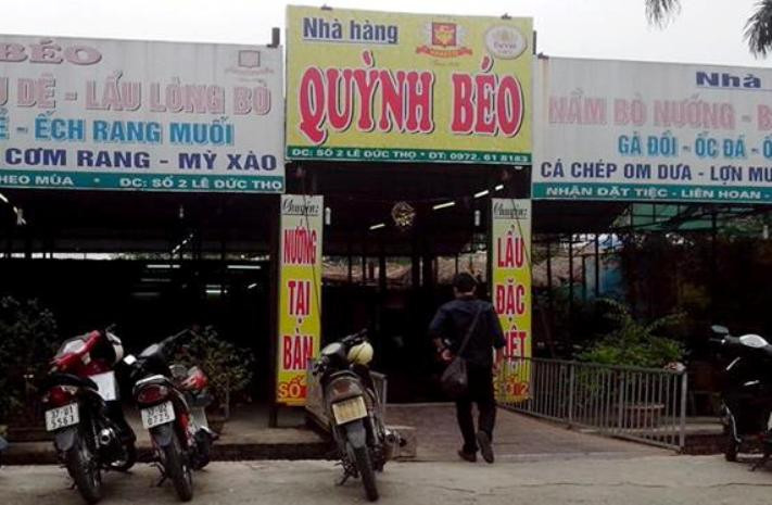 Nhà hàng QUỳnh Béo - nơi xảy ra vụ xô sát dẫn tới án mạng. Nhà hàng QUỳnh Béo - nơi xảy ra vụ xô sát dẫn tới án mạng.
