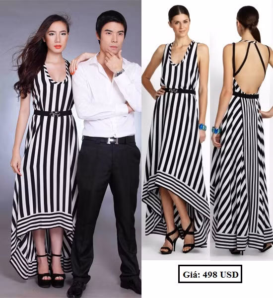Chung Thục Quyên xuất hiện khá nhiều lần cùng với trang phục của nhãn hiệu BCBGMAXAZRI.