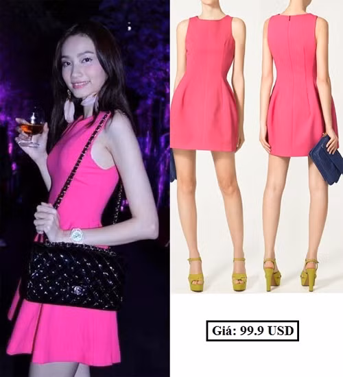 Trúc Diễm nổi bật với váy hồng mùa hè.của Zara.