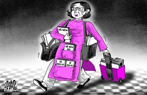 Giáo viên dạy ở các trường chuẩn vất vả trăm bề (Ảnh minh họa: vietnamnet.vn).
