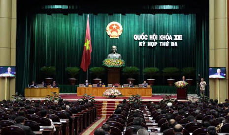 Quang cảnh Hội trường phiên Thảo luận của Quốc hội (Ảnh: baodientu.chinhphu.vn)